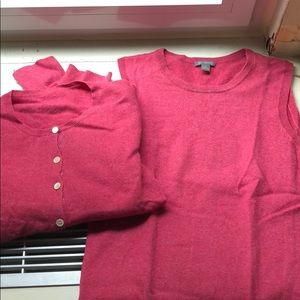 Ann Taylor size S cashmere cardigan and shell set